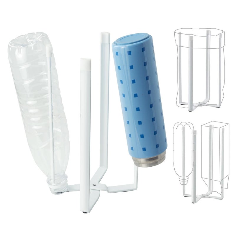 Mukkuri Kitchen Stand Holder, Plastic Bag Drying Rack, Multifunctional Countertop Cups Bottles Drying Rack for Plastic Bags, Bottles and Cups, Shelf Trash Bag - Image 2